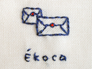 ekoca_手紙の手刺繍のふきん